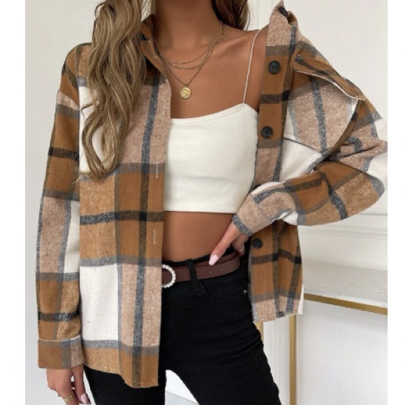 Plaid Button Down Jacket